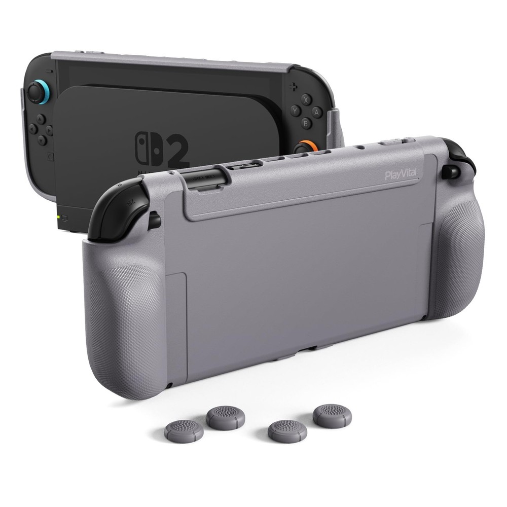 PlayVital Pure Protective Grip Case for Nintendo Switch 2 – New Hope Gray