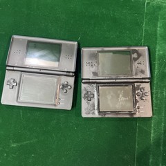 Lot Of 2 Nintendo DS Lite Handheld System Cobalt Blue Black Broken Hinges For Oa