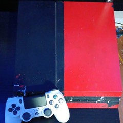 Sony PlayStation 4 PS4 Home Console Black/Red HDMI Wi-Fi w/ White Controller