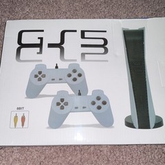 GS5 8-Bit Home Video Game Console, White/Black, 2 Controllers, Composite RCA