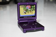 Backlit IPS LCD GBAsp Mod Nintendo Gameboy Advance SP Grape Purple
