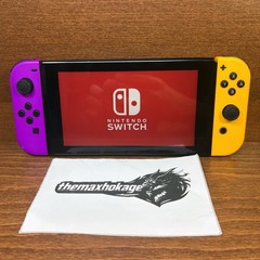 Nintendo Switch with Neon Purple & Neon Orange Joy-Con | Works Perfectly | Case