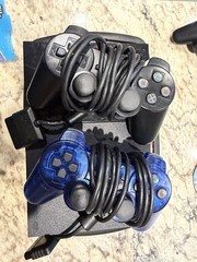 Sony PlayStation 2 Slim PS2 Game Console System Bundle -6 GAMES 2 controllers