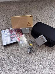 WORKING Nintendo DS Lite Zelda Gold Bundle w/ Charger, Case, Game – SEE DESC!!