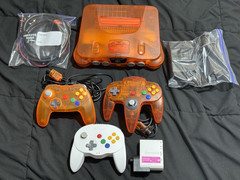 Funtastic Fire Orange N64 Tim Worthington RGB HD Retrovision Premium Bundle