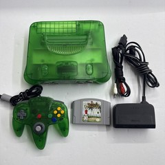 N64 – Nintendo 64 Console Bundle Jungle Green Shell Damaged Tested Working #2944