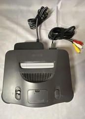 Nintendo 64 N64 Console Charcoal Grey w/ Controller & 3D Printed Display Stand