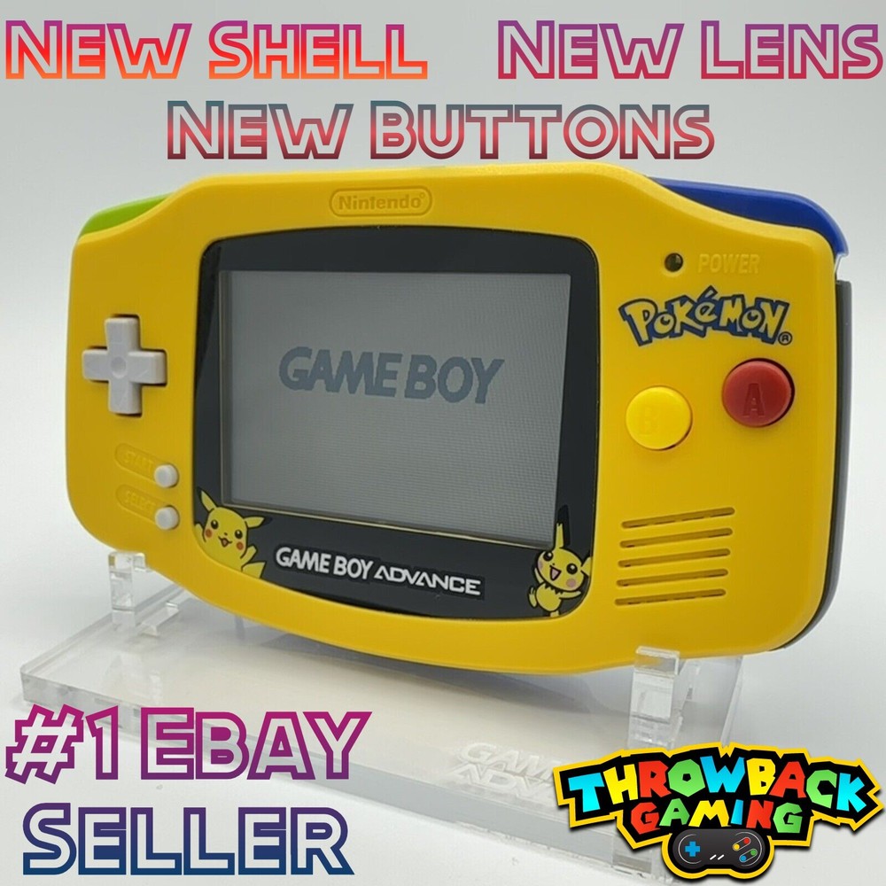Nintendo Gameboy Advance Pikachu Pokemon Console Yellow Special NEW SHELL & LENS