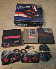 Retro-Bit Retro Entertainment System Black/Red w/ 2 Controllers & 2 Games