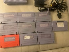 Super Nintendo SNES JR Console SNS-101 Bundle With 10 Games And 2 Controllers.