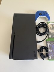 Microsoft Xbox Series X Console 1TB Bundle Blue Controller 4 Games Light Use