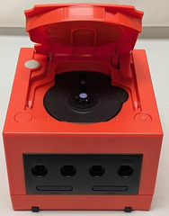 Nintendo GameCube RED-ORANGE Housing Gaming Console DOL-001 System Bundle NGC
