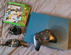 Microsoft Xbox One S 1681 Gears Special Edition 500GB Deep Blue Console Bundle
