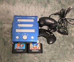 Hyperkin RetroN 3 Blue Console NES SNES Genesis 2 Games 2 Controllers As Is