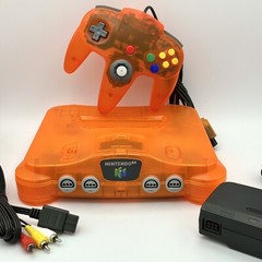 NEW Nintendo 64 N64 Clear Atomic Fire Orange Custom Console Bundle Set Funtastic