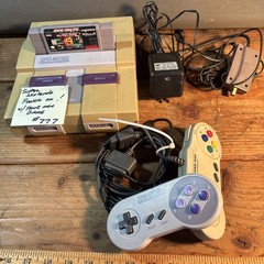 Super Nintendo SNES Control Deck Console System & 2 Controller MS PAC-MAN-No PWR