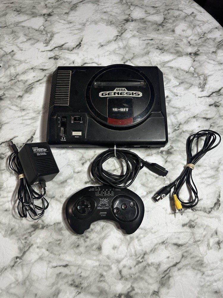 SEGA Genesis 16-Bit Console MK-1601 Black NTSC-U/C w/ Controller & Cables