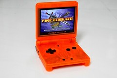 Backlit IPS LCD GBAsp Mod Nintendo Gameboy Advance SP Clear Orange
