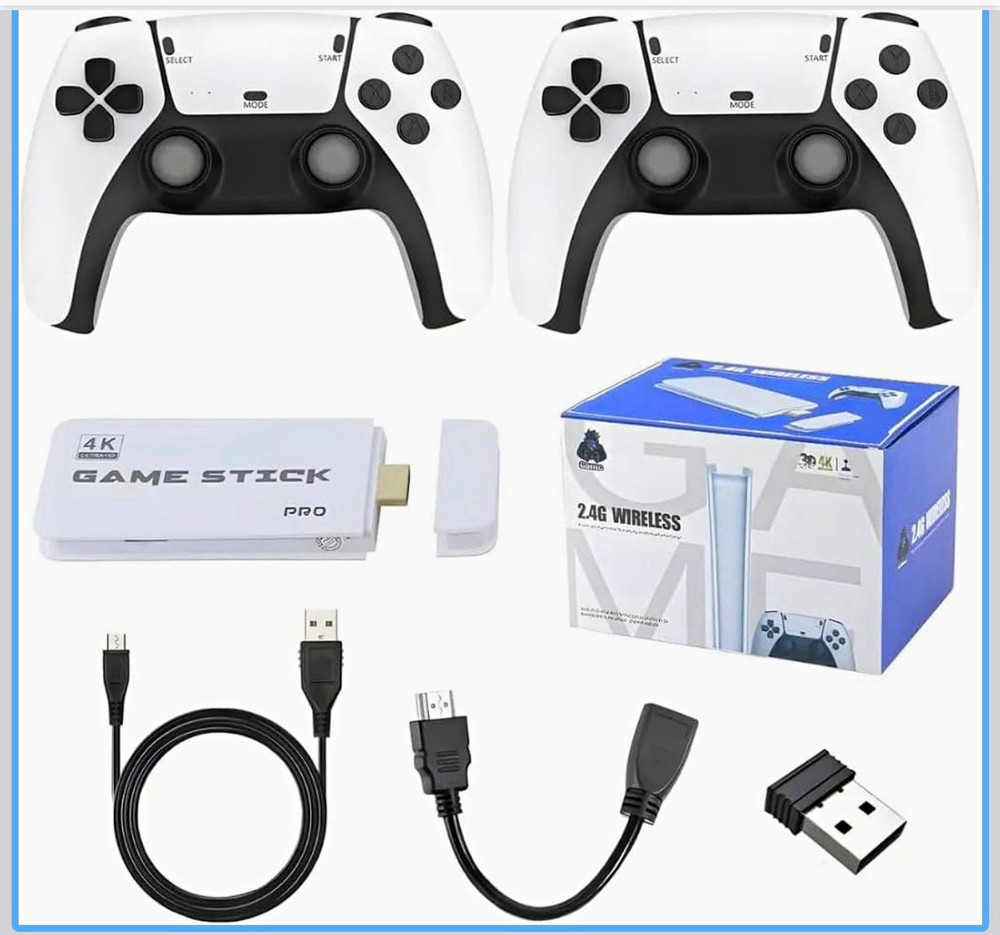 Game Stick Pro 4K UHD HDMI Microconsole Set w/ 2 Wireless Controllers