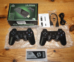 Wireless Retro Game Console Stick 20000+ Games, TV Plug & Play, w/2 Controllers