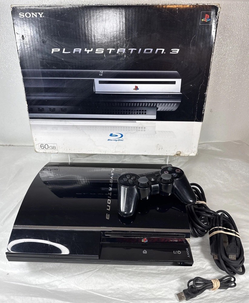 PS3 60GB CECHA01 Backwards Compatible w/ Box Plays PS1 PS2 PS3 Tested