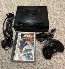 Sega Saturn Console Controller Cords New Save Battery MK-80000 Black + Game