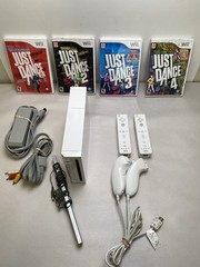 Nintendo Wii Console Bundle W/ Just Dance 1-4 TESTED
