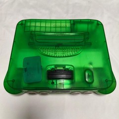 USA Nintendo N64 Console Systemv Clear Green Shell Bundle W/Oem controller Cords