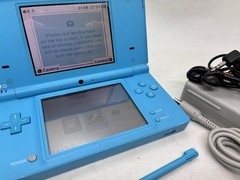 Nintendo DSi Blue Handheld Console (READ). Tested With Stylus, Earbuds Charger