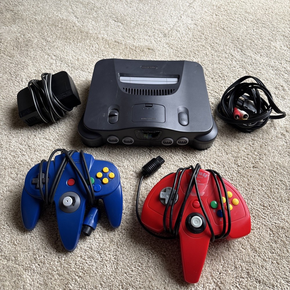 Nintendo 64 System 32MB Home Console NUS-001 (USA) W/ 2 Controllers **Tested**