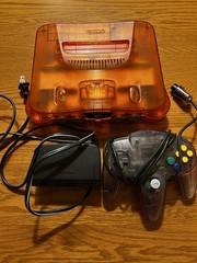 Nintendo 64 Funtastic Fire Orange N64 Console – Clear Purple Controller AC Power