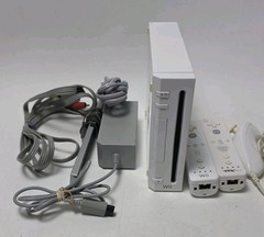 Nintendo Wii Console RVL-001 w/ 2 Controllers, Nunchucks & Cables