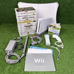 Nintendo Wii RVL-001 Game System Bundle W/ 20 Games, Manuals & Wii Fit Board