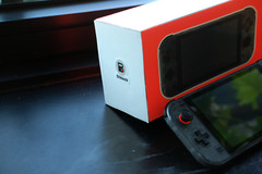 O/black Switch Lite Custom Neon Orange w/ Clear Black Shell & Hall Joystick