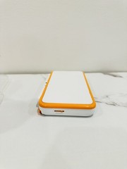 Nintendo New 2DS XL White Orange w/ 5 Games 32GB SD Charger Case Stylus Tested