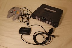 Nintendo 64 Console with Controller, AVAdapter, Gray/Black, NO POWER SUPPLY