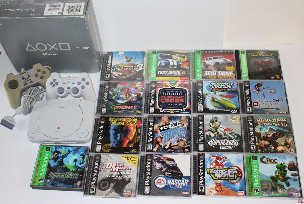 Playstation One Complete In Box With 17 PS1 Games And 2 Controllers