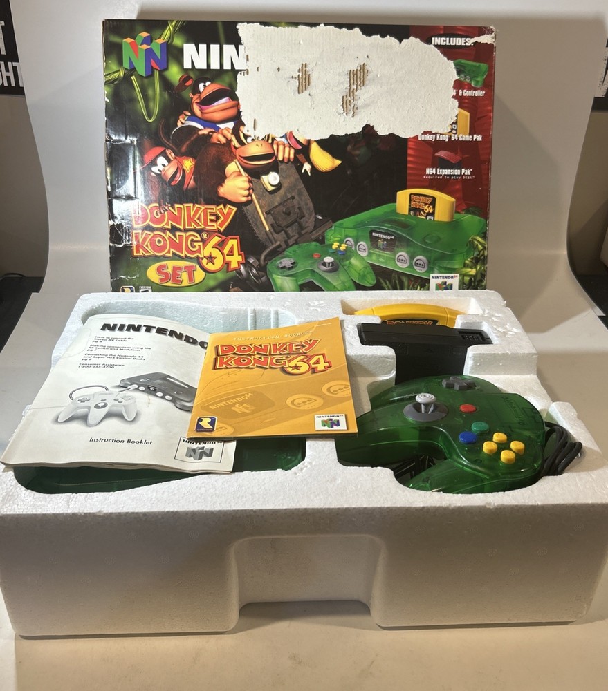 Nintendo 64 Donkey Kong Game Console W/ Box – Jungle Green- Tested/ Authentic!!