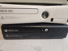 Lot of 4 Xbox 360 S/E Consoles Only AS-IS Untested Unknown Condition.