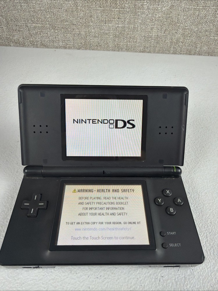Nintendo DS Lite Onyx Black USG-001 Console Only No Charger Or Stylus Tested