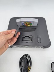 Nintendo N64 Black Console OEM Bundle W/ Super Mario 64 Tight Controller Tested