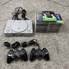 Sony PlayStation 1 SCPH-5501 Console Bundle w/ 2 Controllers, 27 Games