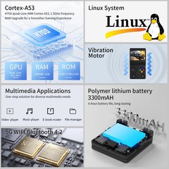 RG34XXSP Handheld Game Console,3300 mAh Battey,3.4 inch Screen