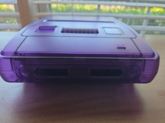 Super Nintendo Famicom SNES Console Bundle Controller + Clear Purple SFC Shell