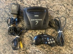 SEGA Genesis Model 3 MK-1461 Video Game Console Controller AC and AV Cables