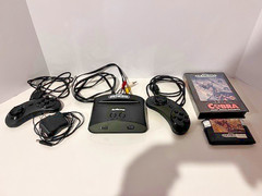 AtGames Sega Genesis Console with Built-In Games Controllers & Twin Cobra Game