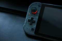 O/black Switch Lite Custom Neon Orange w/ Clear Black Shell & Hall Joystick