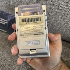 Nintendo Game Boy Pocket MGB-001 Silver Portable Handheld Console Works W/ Game