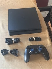 PlayStation 4 Slim PS4 1TB Black Console CUH-2215B v13.02 w/Cables Controller(2