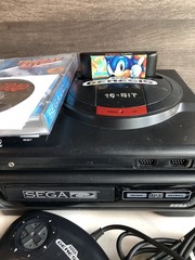 SEGA CD Model 1 + Genesis Working Tested +2 controller +Rf Cable And 5 Games